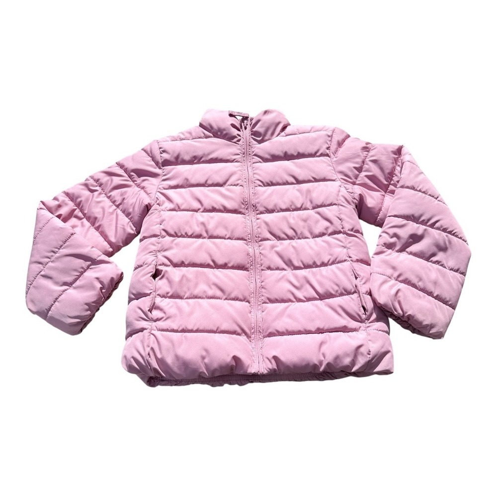 Barbiecore The Childrens Place Puffer Jacket Regular S 5/6 Pink Quilted Full Zip